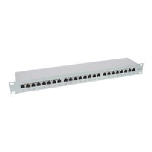 InLine Patch Panel Cat.6 24 Port 19" 1HE light grey RAL7035